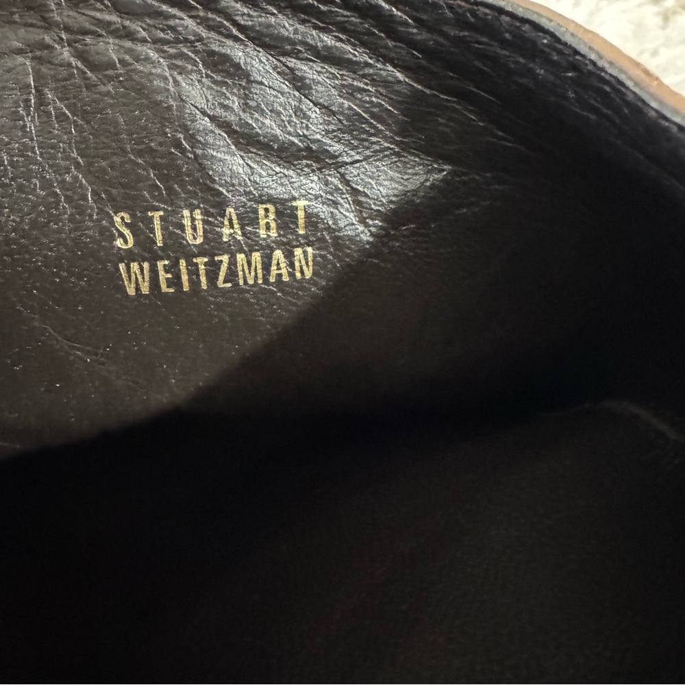 Stuart Weitzman Equine Croc-Embossed Knee Leather Boots Espresso Brown Size 8.5 - Picture 13 of 14